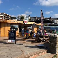 Outdoor seating at Snack Shack in Woolacombe