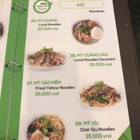 Menu at Ngoc Chi in Da Nang