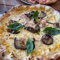 Vegan cheese, aubergine  at Rudy's Neapolitan Pizza in Liverpool