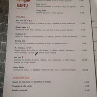 Menu at Kantu Asian Corner in Evora