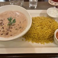 Kidney beans curry with vegetable rice and tomato salsa  at Bait Al Luban in Muscat