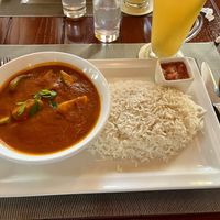 Saloonat Khudar with steamed rice  at Bait Al Luban in Muscat