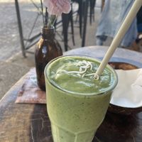 Green Palma smoothie is delicious (+ pea protein) at ONO in Puerto Vallarta