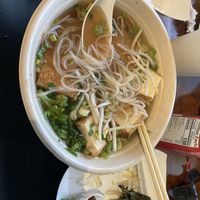 Vegetarian broth with broccoli, snow peas, and 2x tofu    at Pho Yum in Albany