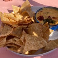 Chips and vegan queso at Better Half Coffee & Cocktails in Austin