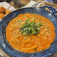 The amazing rosé tteokbokki   at Cow Tteokbokki  in Seoul