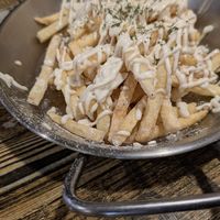 Potato chips with sugar and salt and mayo at Cow Tteokbokki  in Seoul