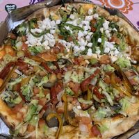 Palmito com alho poró e beringela com pimentões at Rogers Pizza  in Ipatinga