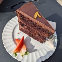 Vegan chocolate cake - yum! at Sakura in Berlin