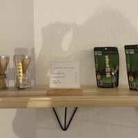 The matcha and matcha whisks for sale in the shop  at Sakura in Berlin