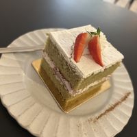 Matcha strawberry shortcake   at Sakura in Berlin