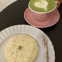 Rosemary lemon cookie & matcha latte  at Sakura in Berlin