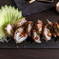 Vegan tempura hot roll at Yokoso in Luxembourg City