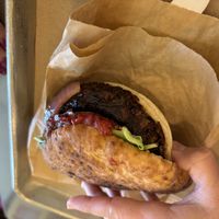 Shouk burger in pita  at Shouk in Rockville