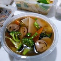 Veg and mushroom soup at Wawin Vegan Chinese in York