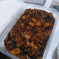 "Fish" lettuce wrap filling at Wawin Vegan Chinese in York