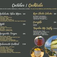Cocktails Menu at Maleconcito Gourmet in Rio Lagartos