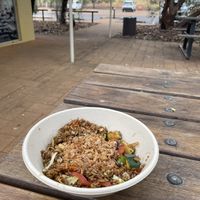 Vegetable fried rice (requested vegan)  at Ayers Wok in Yulara