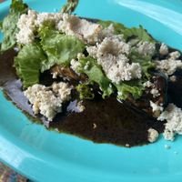 Enmolada at Los Muchitos Comida Vegana in Oaxaca