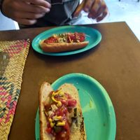 Hotdogs at Los Muchitos Comida Vegana in Oaxaca