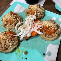 Garnachas at Los Muchitos Comida Vegana in Oaxaca