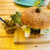 Vegan Hamburger   at Los Muchitos Comida Vegana in Oaxaca