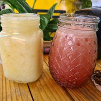 Juice at Los Muchitos Comida Vegana in Oaxaca