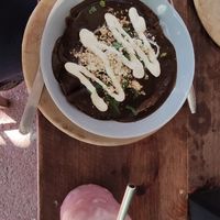 Tortillas con mole vegano. at Los Muchitos Comida Vegana in Oaxaca