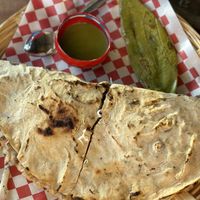 Tlayudas  at Los Muchitos Comida Vegana in Oaxaca