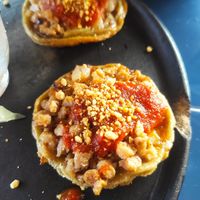 Sample of the plate of the day at Los Muchitos Comida Vegana in Oaxaca