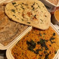 Tofu Matar Roti, Tofu Biryani & Garlic naan  at My Roti Place in Oakville