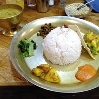 Vegan curry dalbhat at Asian Station in Matsumoto