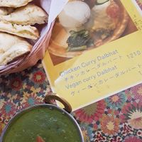 Palak dhal has milk at Asian Station in Matsumoto