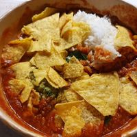 Vegan Chili Bowl with tortilla chips at Make in Dusseldorf