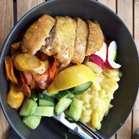 Vegan Schnitzel bowl at Make in Dusseldorf