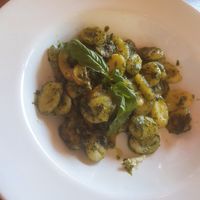 Pesto gnocchi at Father Field Bistro in Semarapura