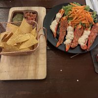 Stuffed peppers & corn chips   at Father Field Bistro in Semarapura