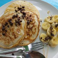 Vegan pancakes with toppings #Veganuary at Green Dog in Chiang Mai