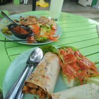 We loved the vibe of the Green Dog. Everything was painted with fun colors. We thoroughly enjoyed the atmosphere as well as the food. at Green Dog in Chiang Mai