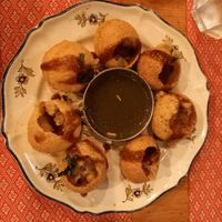 Pani puri at Deb's Bistro in Lyon