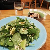 Spinach salad with avocado and roasted tofu at Avocado in Athens