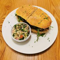 Panini and tabbouleh at Avocado in Athens