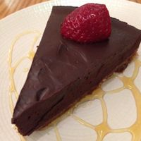 Raw chocolate cake at Avocado in Athens