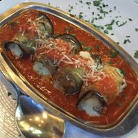 Aubergine roll with soft cheese at Avocado in Athens