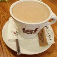 hot chocolate with almond milk at Avocado in Athens