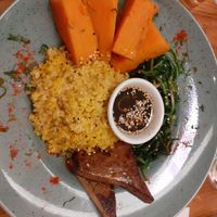 Rice with tofu at Avocado in Athens