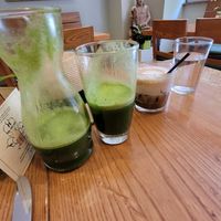 Green Juice and cappuccino freddo at Avocado in Athens