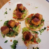 Vegan Tostadas with crispy tofu at Avocado in Athens
