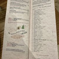 Menu  at Avocado in Athens
