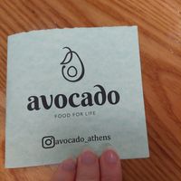 Menu at Avocado in Athens